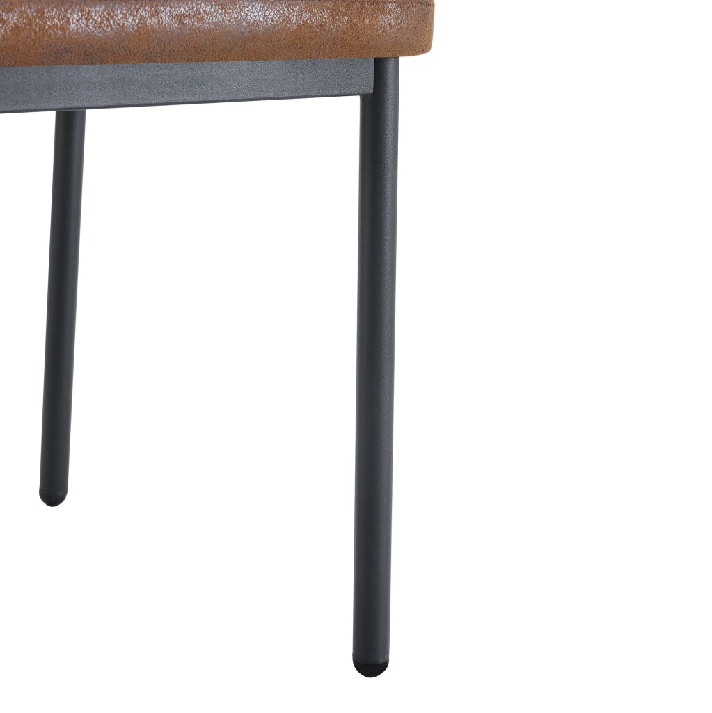 Set 4 sedie da pranzo moderne in tessuto marrone e nero con struttura in metallo