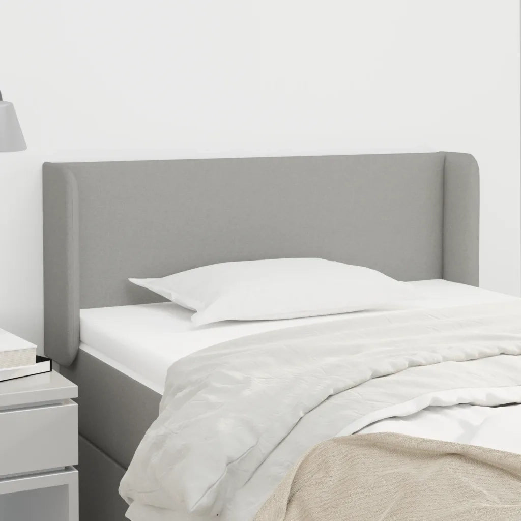 Testiera | Testata ad Orecchio Grigio Chiaro 93x16x78/88 cm in Tessuto
