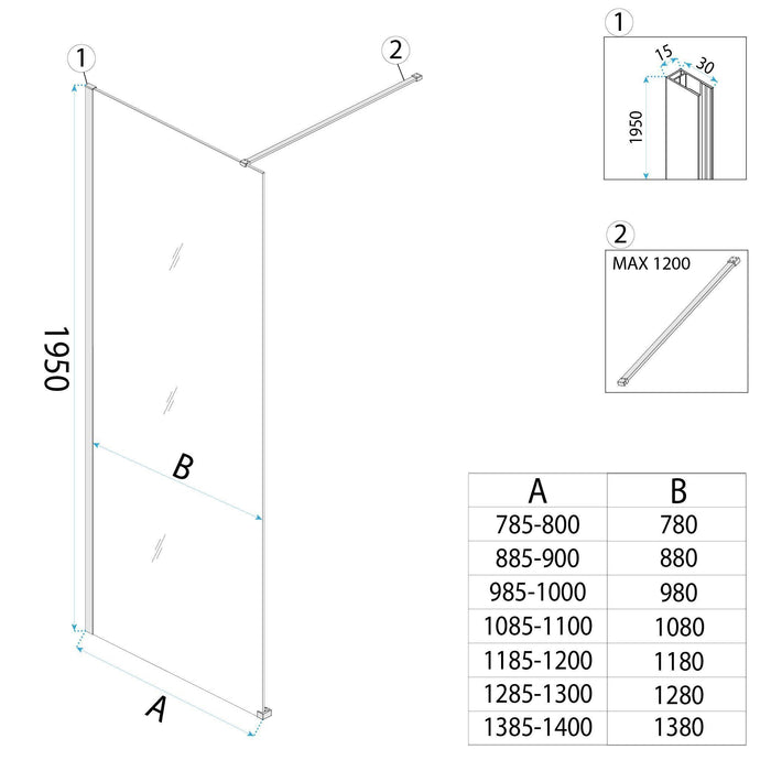 Parete Doccia Rea Flexi Transparent / Titan 100