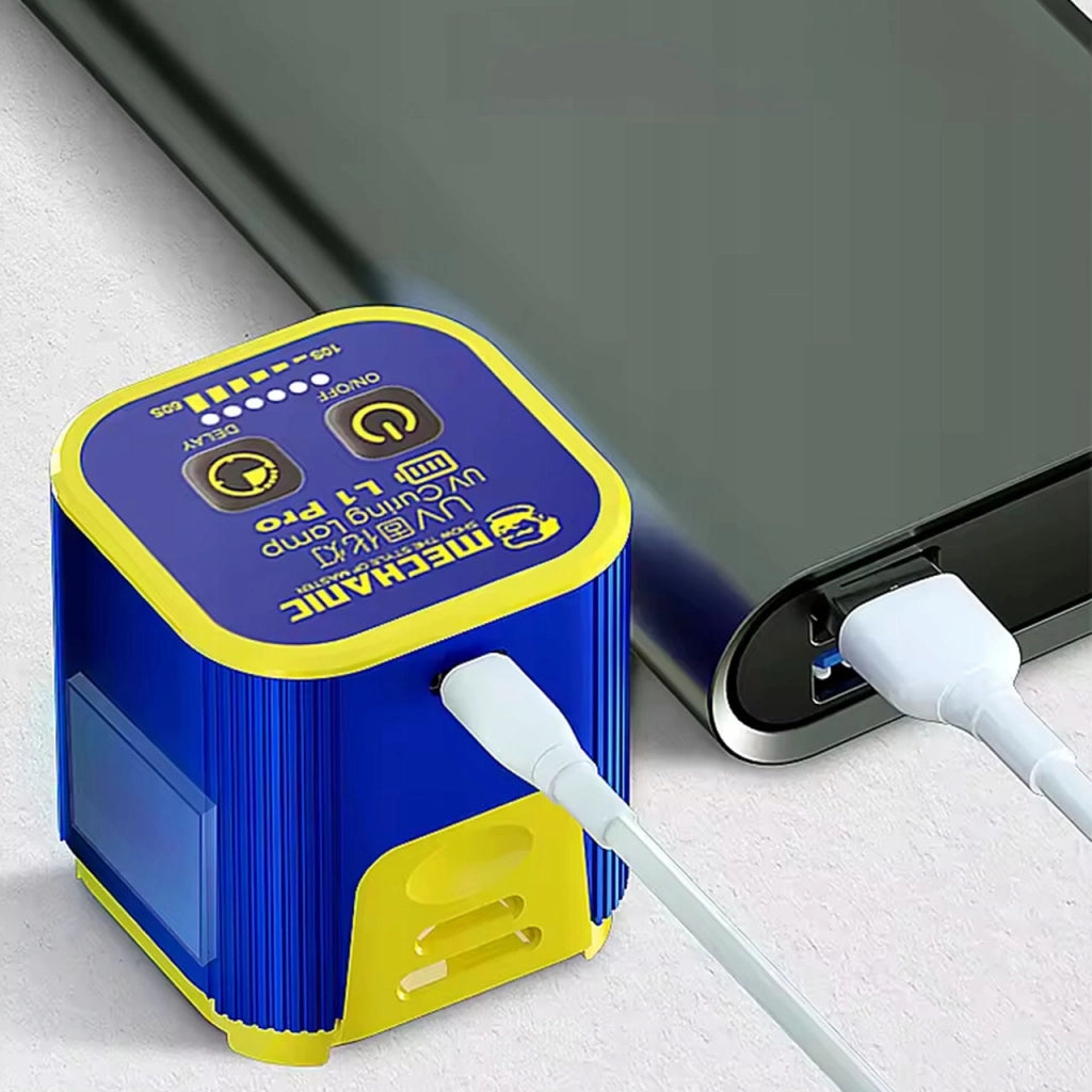 Luce UV LED Portatile Mechanic L1 Pro – 5–7W, 395 nm | USB-C + Batteria 300mAh | Timer 30s/60s/Continuo