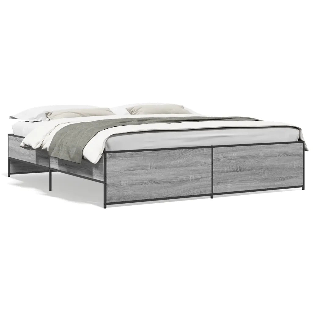 Giroletto Grigio Sonoma 180x200 cm in Legno Multistrato Metallo 3279875