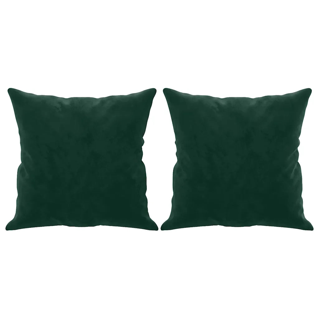 Cuscini Decorativi 2 pz Verde Scuro 40x40 cm in Velluto