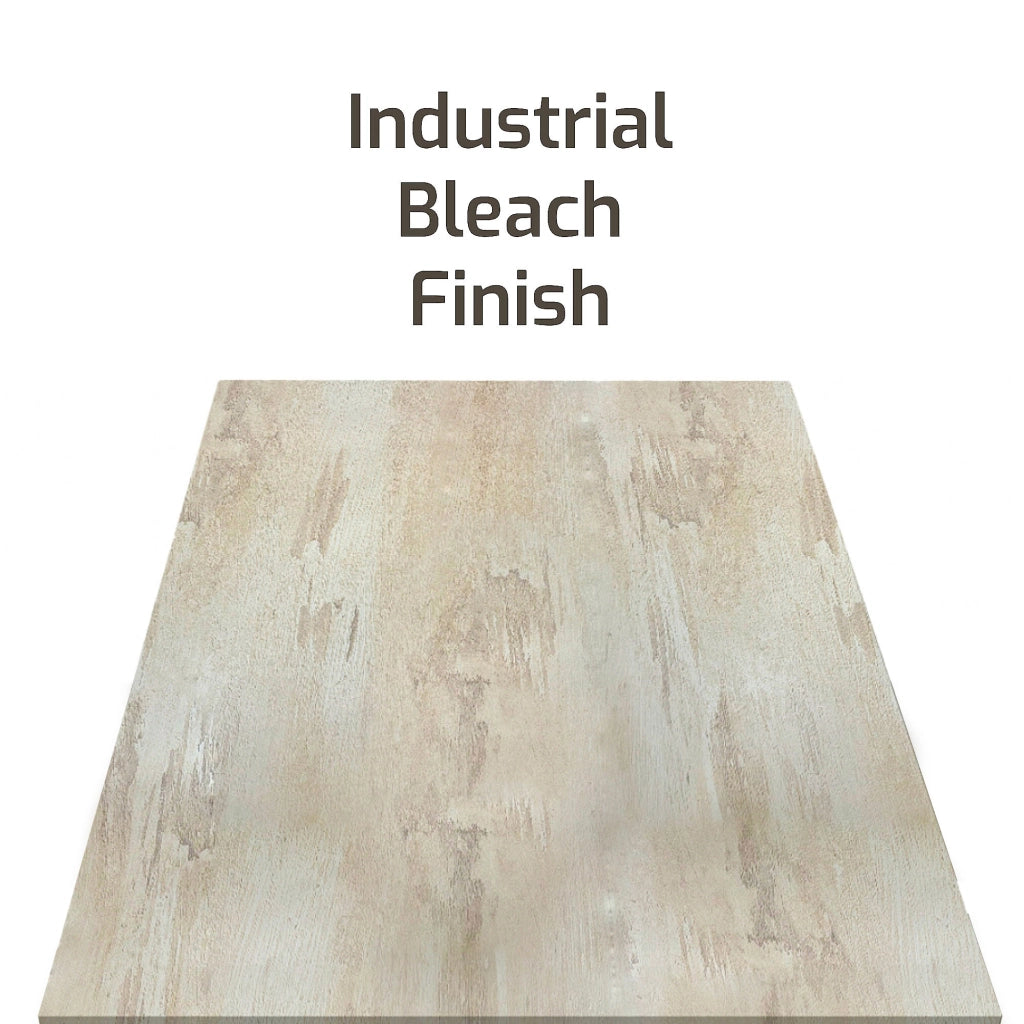 Otari - Scrivania in stile industrial bleach con cassetto e vano a giorno, 110x50xH76 cm