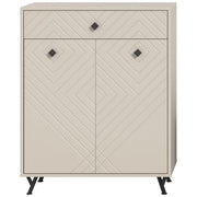Mobile per scarpe LUNA – Beige opaco – 2 ante a battente – 80x100x35 cm