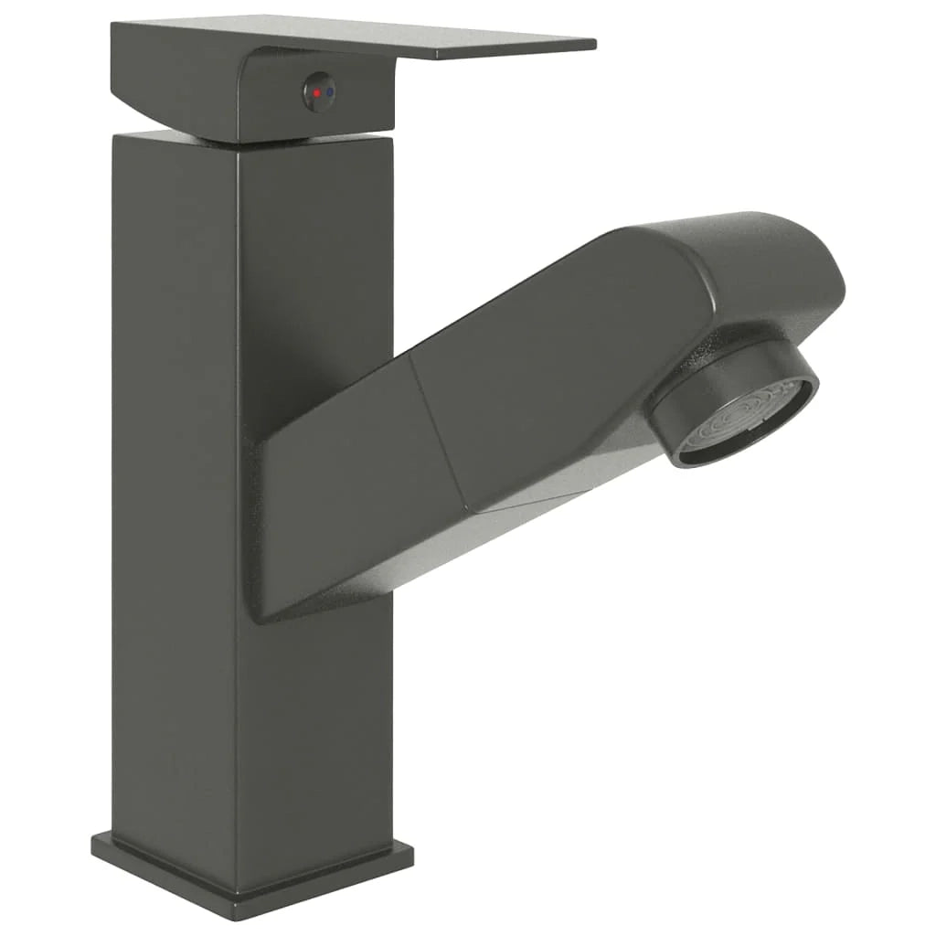 Rubinetto estraibile per lavabo miscelatore per bagno finitura per interni 17,2 cm finitura grigia 02_0003527