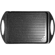 Trade Shop - Piastra Grill Con 2 Manici Fondo A Induzione 2 Strati Antiaderenti Con Superficie Rigata -