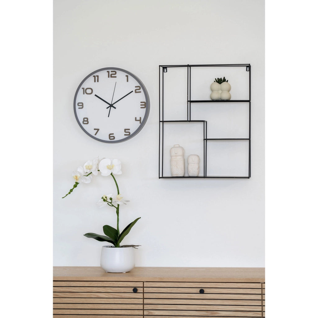 Orologio da Parete Greenwich, Grigio, Plastica, 4,5x35x35 cm