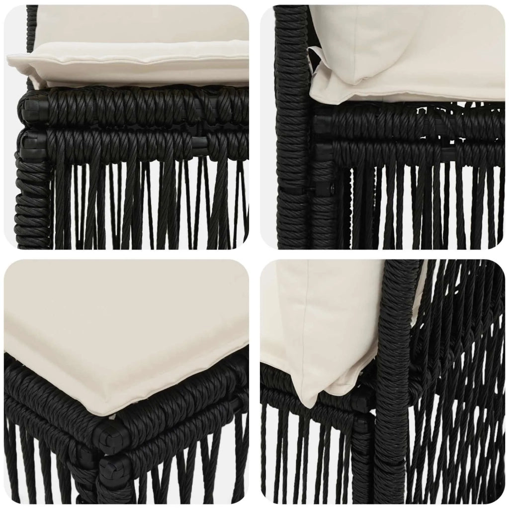 Set Divano da Giardino 7 pz 7-Numero di posti Nero polyrattan 3434281