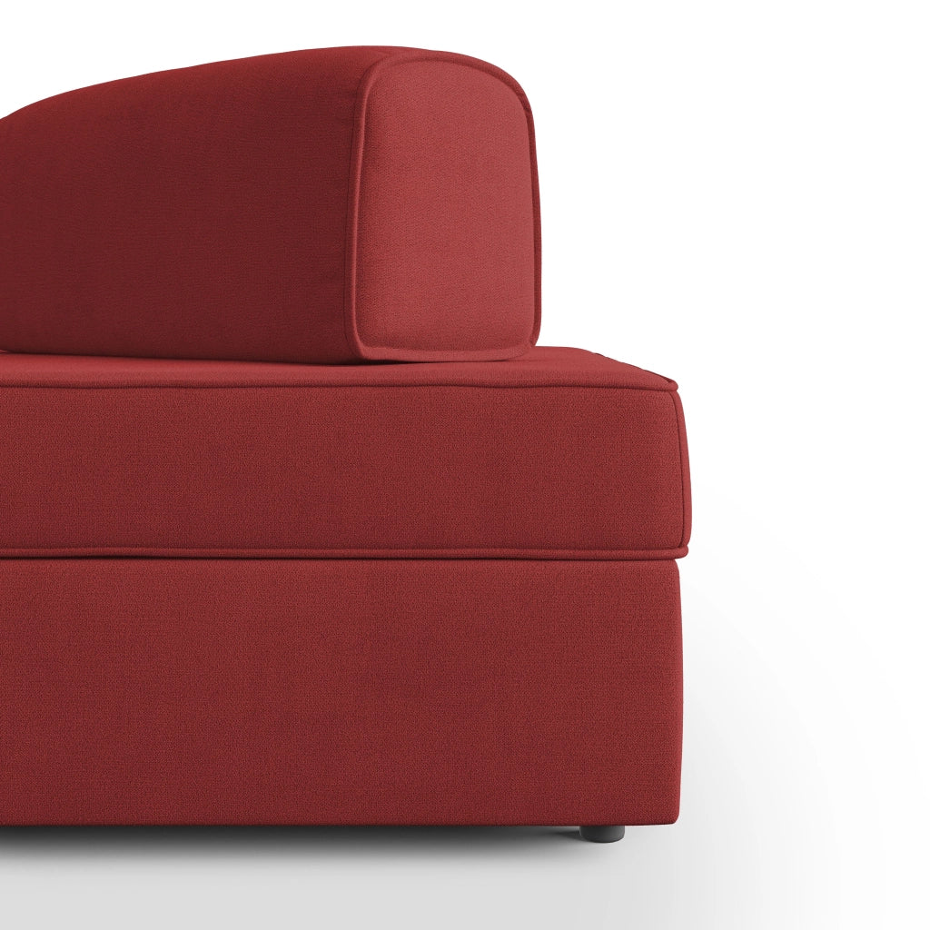 Liberty Divano con pouf estraibile e schienali movibili in tessuto morbido impermeabile T02 200 cm rosso