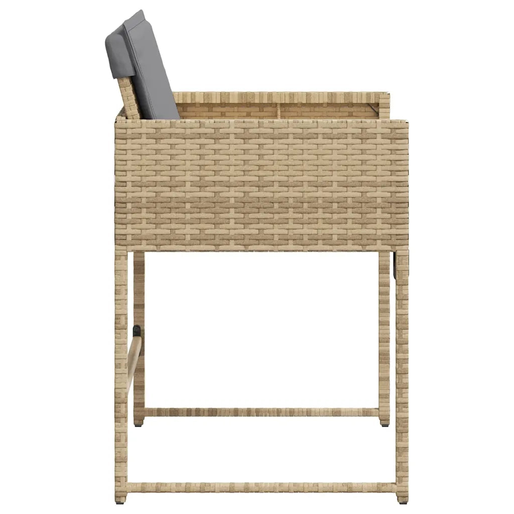 Sedie da Giardino con Cuscini 4 pz | Sedie da Esterno Beige Misto in Polyrattan