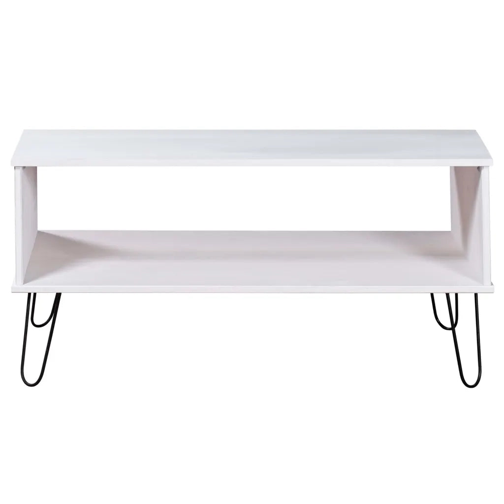 Tavolino da Salotto New York Bianco in Legno Massello di Pino 321149