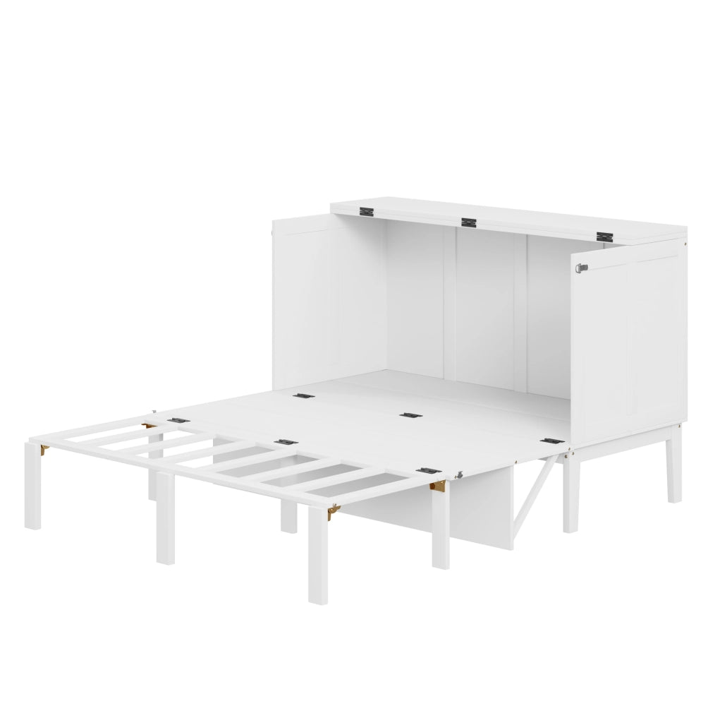 Letto a scomparsa verticale 140x200 cm bianco con rete