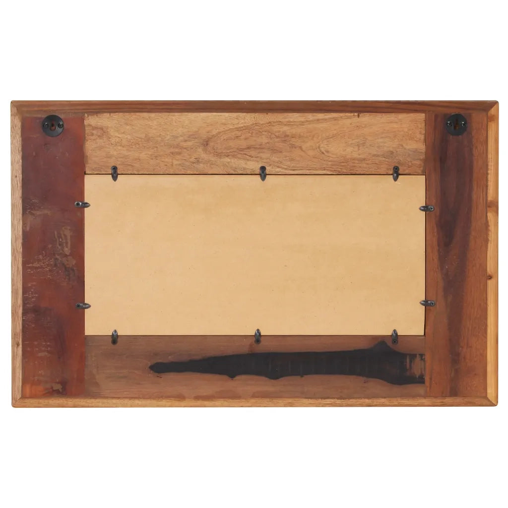 Specchio Decorato con Buddha 80x50cm Legno Massello di Recupero 321814