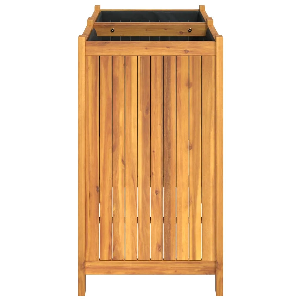 Fioriera Giardino con Rivestimento-Vaso da Esterno-Contenitore per Piante 84x42x75 cm Massello Acacia