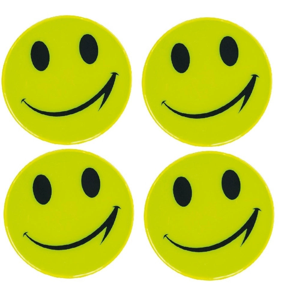 Trade Shop - 4x Adesivo Con Smile Smiley Riflettente Sorriso Idea Regalo Gadget Sticker -