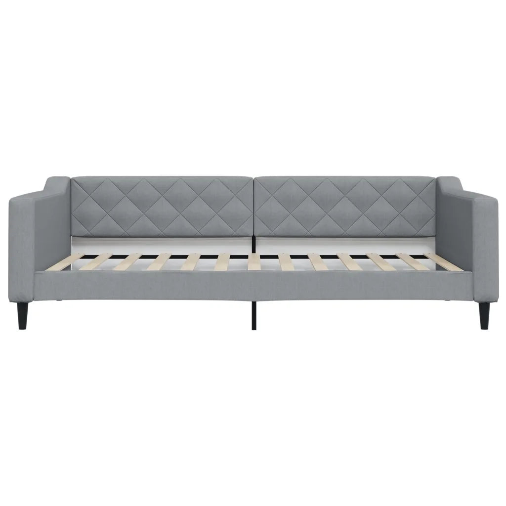 Divano Letto con Materasso Grigio Chiaro 100x200 cm in Tessuto