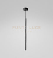 THALASSIA S/G - SOSPENSIONE COLORE NERO A LED 3000K 398LM 7W CON ROSONE D.2,5x55CM