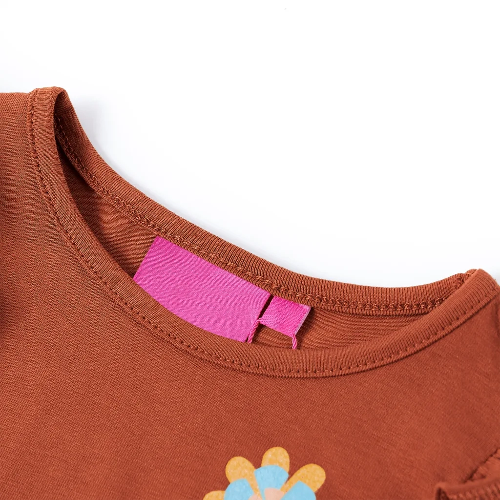 Maglietta da Bambina a Maniche Lunghe Cognac 116 13681