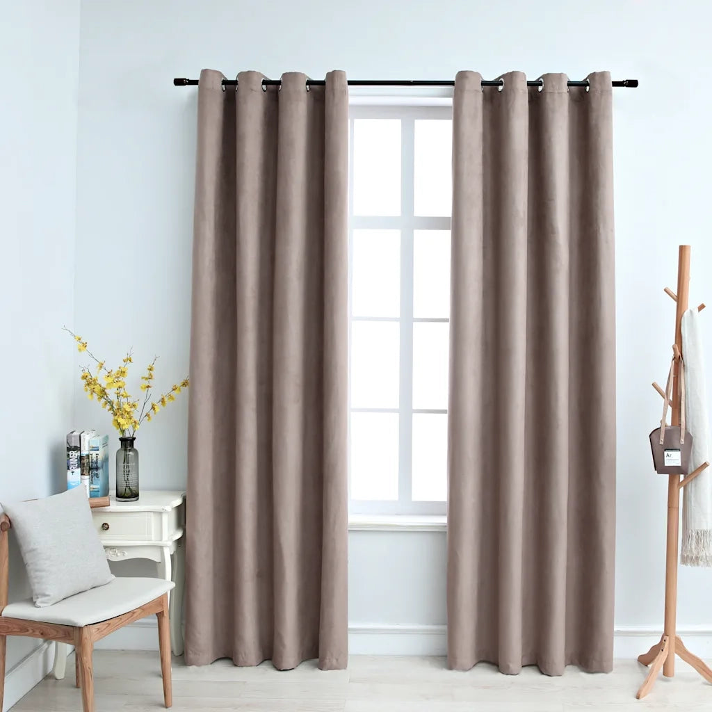 Tende Oscuranti con Anelli Metallo 2pz Grigio Talpa 140x245 cm cod mxl 73357