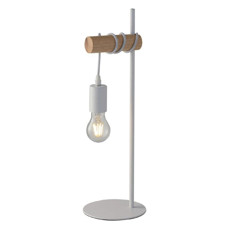 LAMPADA DA TAVOLO ARIZONA E27 H51CM LEGNO/BIANCA.
