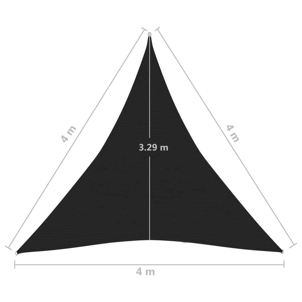 Vela ombreggiante/ombrellone 160 g/m² 4 x 4 x 4 m HDPE nero 02_0009211