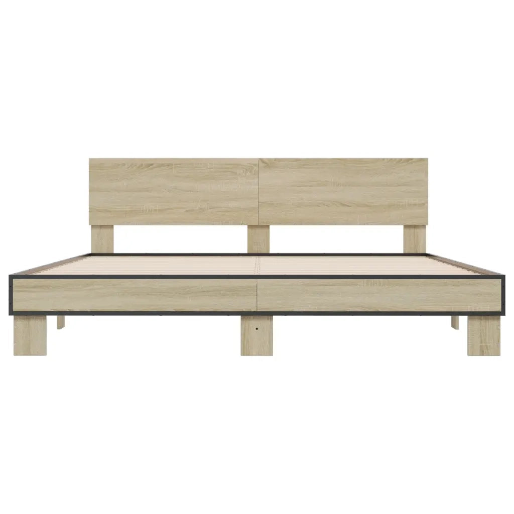 Giroletto Rovere Sonoma 200x200 cm Legno Multistrato e Metallo