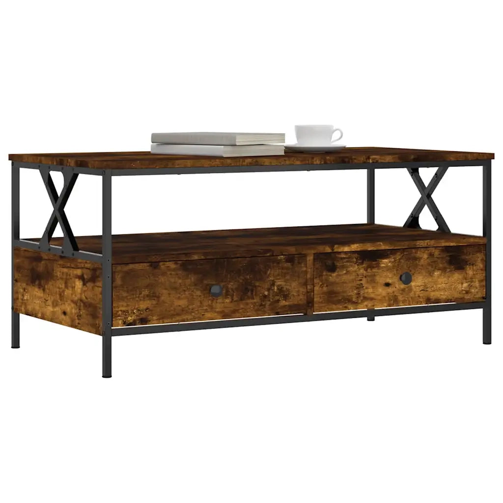 Tavolino da salotto | Tavolino da caff¨¨ | Tavolino da Soggiorno Rovere Fumo 100x51x45 cm Legno Multistrato
