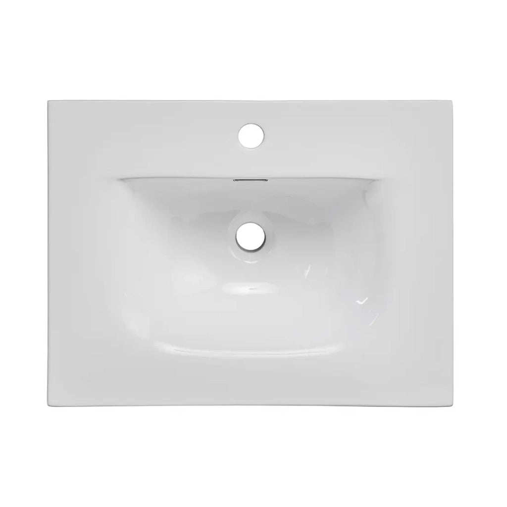 Lavabo da incasso VELOA 60x46 cm in ceramica bianca lucida