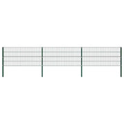 Pannello di Recinzione con Pali in Ferro 5,1x0,8 m Verde