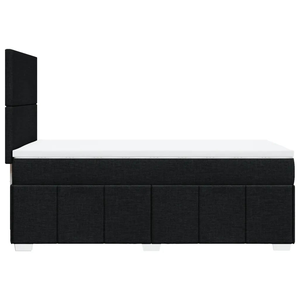 vidaXL Giroletto a Molle con Materasso Nero 90x200 cm in Tessuto