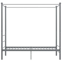Letto a Baldacchino Grigio in Metallo 90x200 cm 325053