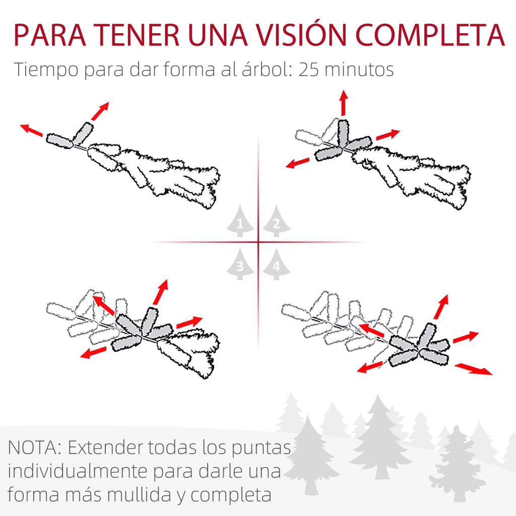 Albero di Natale Artificiale Innevato 183 cm ¨C Xylo ¨C 479 Rami, Base Metallo, Verde
