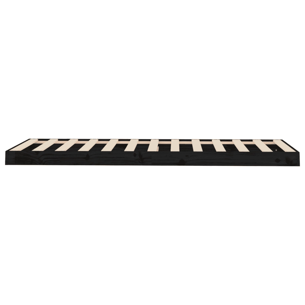 Giroletto Nero 75x190 cm Small Single in Legno Massello di Pino
