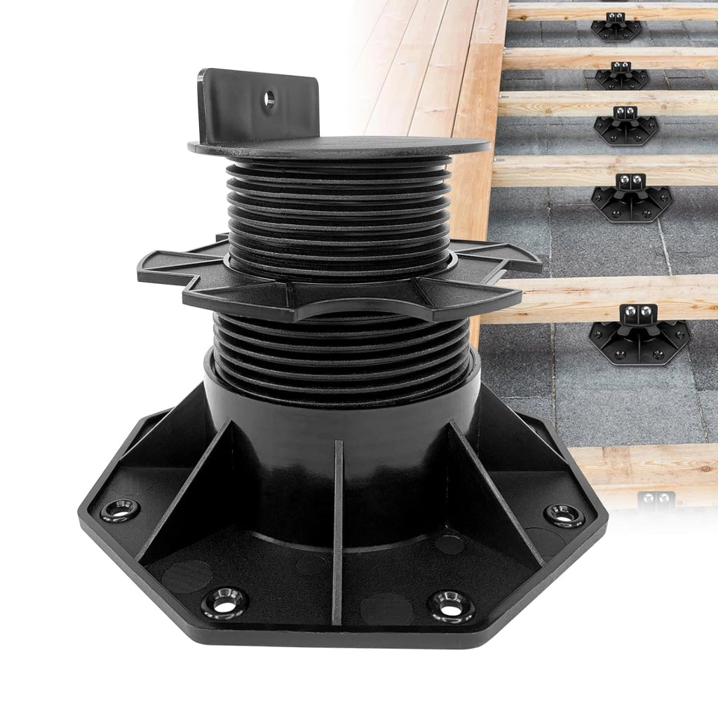 Cuscinetto regolabile in altezza in WPC per terrazze, 30 – 60 mm, autolivellante, per giardino, balcone, piastrelle, 20 pezzi