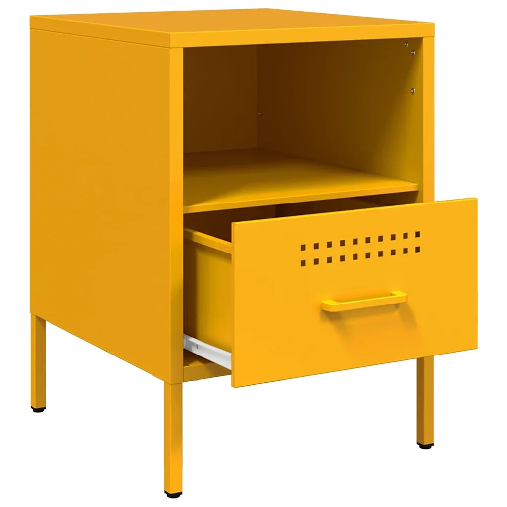 Comodini 2 pz Giallo Senape 36x39x50,5 cm in Acciaio 843061