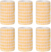 6 pezzi di adesivo coesivo per ferite, polsi, dita e articolazioni (7,5 x 400 cm, design giallo a scacchi)