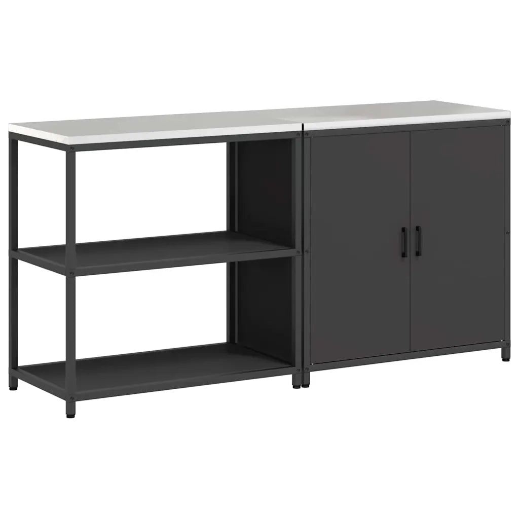 Set di Stoccaggio per Cucina con lo scaffale 2 pcs Nero 3392652