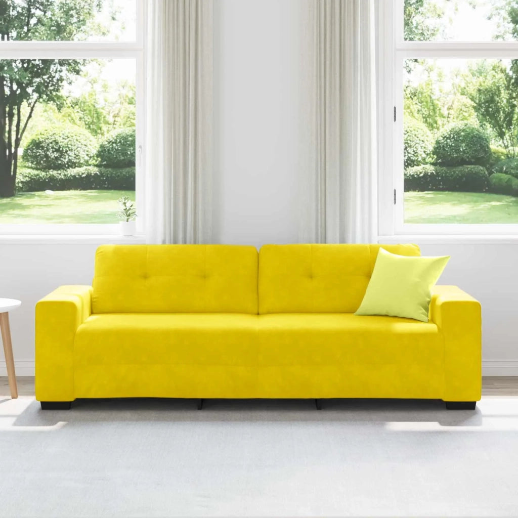 Divano 3-Persone Giallo 220 cm Velluto 4105140