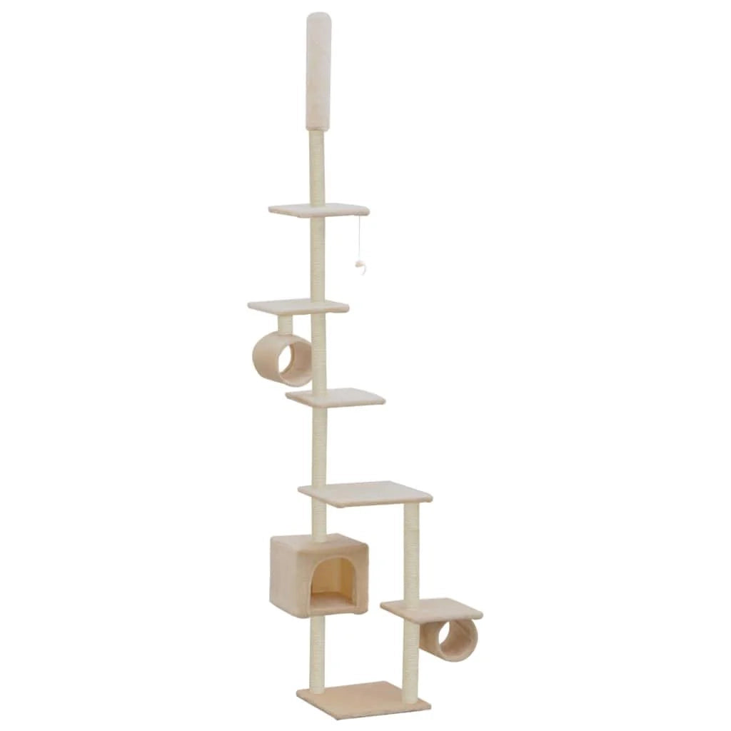 Tiragraffi albero per gatti cuccia per gatti giocattolo peluche sisal 260 cm beige 3702117