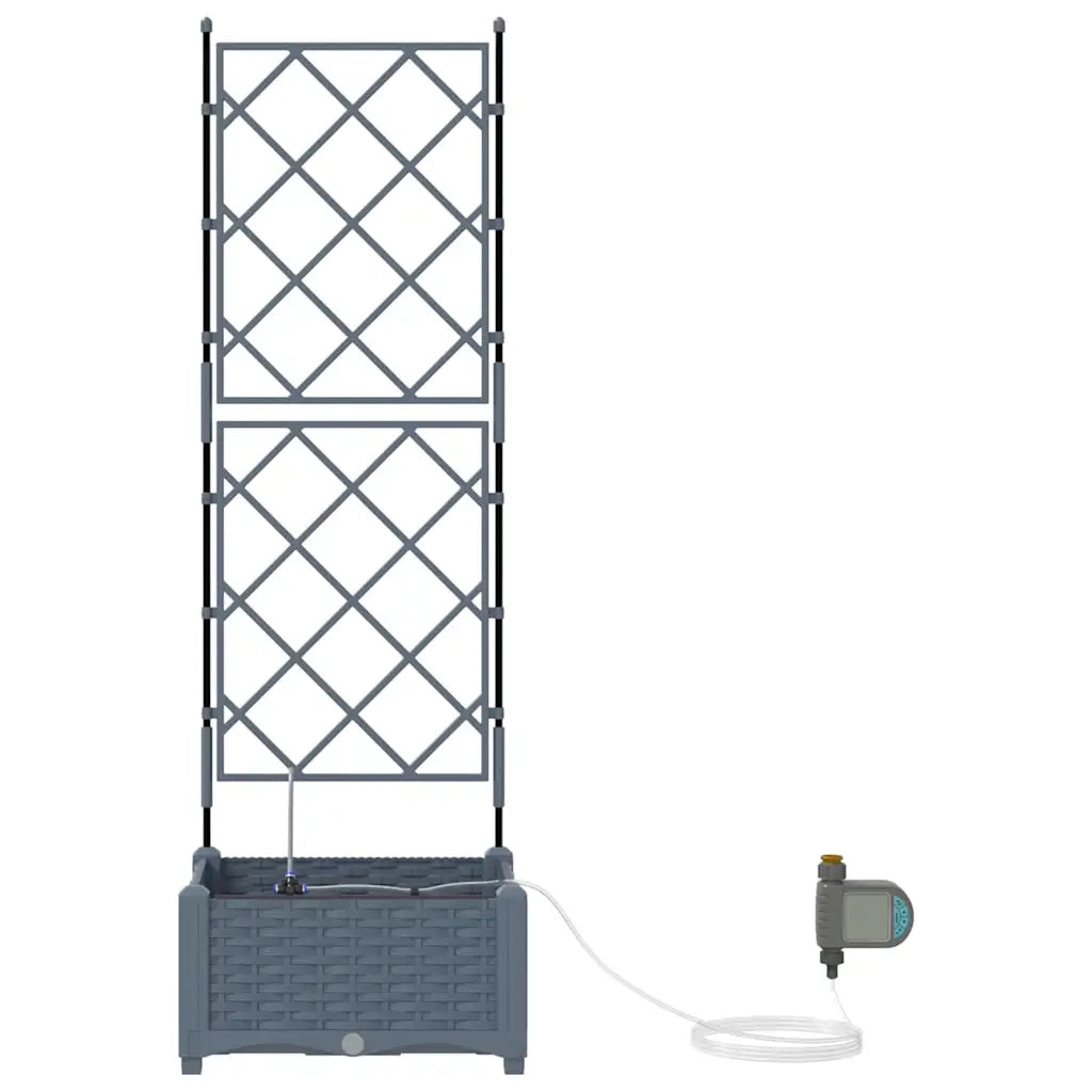 Vaso da giardino Grigio Chiaro 40 x 40 x 126 cm Plastica 42002894
