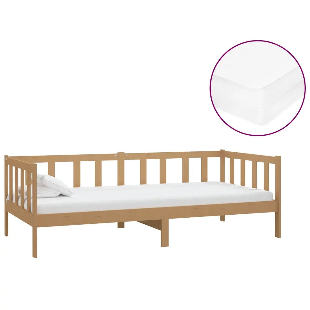 Divano Letto con Materasso 90x200 cm ambra in Legno di Pino 3083622