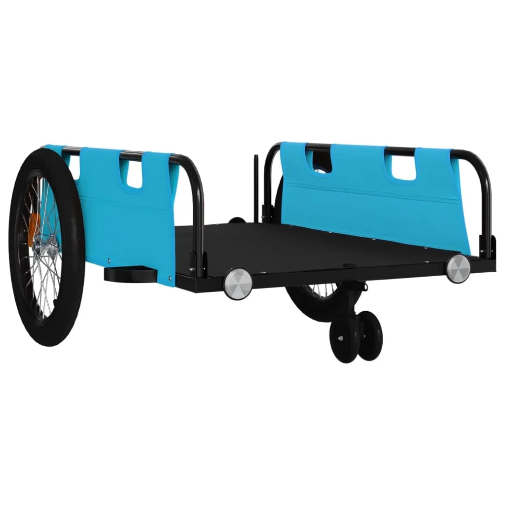 Rimorchio per trasporto biciclette tessuto Oxford ferro blu 02_0044188