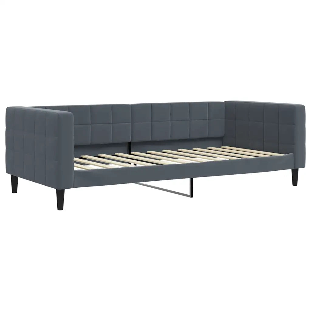 Divano Letto Estraibile Cassetti-Sofa Letto-Daybed Grigio Scuro 90x200cm Velluto 580993