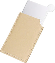 Specchio portatile in pelle per donne - Kaki - Ideale per viaggi - Dimensioni 6,3 x 9,4 cm