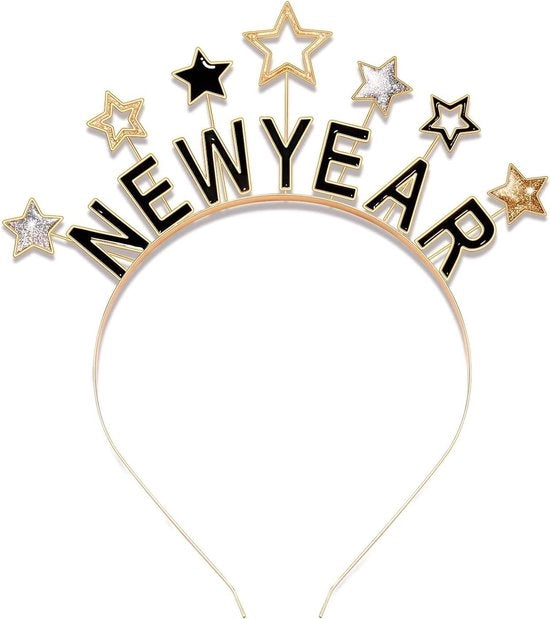 Accessori di festa per adulti - cintura per capelli - stelle scintillanti - per il capodanno - 2025 - cappello per festa