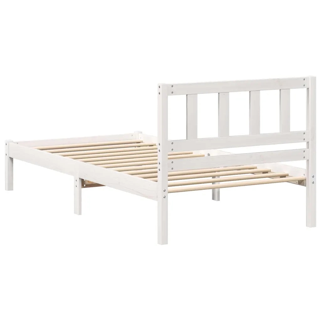 Struttura del letto Bianco 90 x 200 cm Pino massello 872249