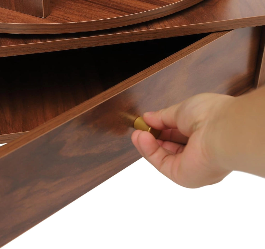 Libreria girevole a 360°, libreria su ruote, libreria a 4 livelli con una capacità di carico fino a 99,21 kg, per soggiorno, balcone, cameretta dei bambini, studio (Burlywood Color)