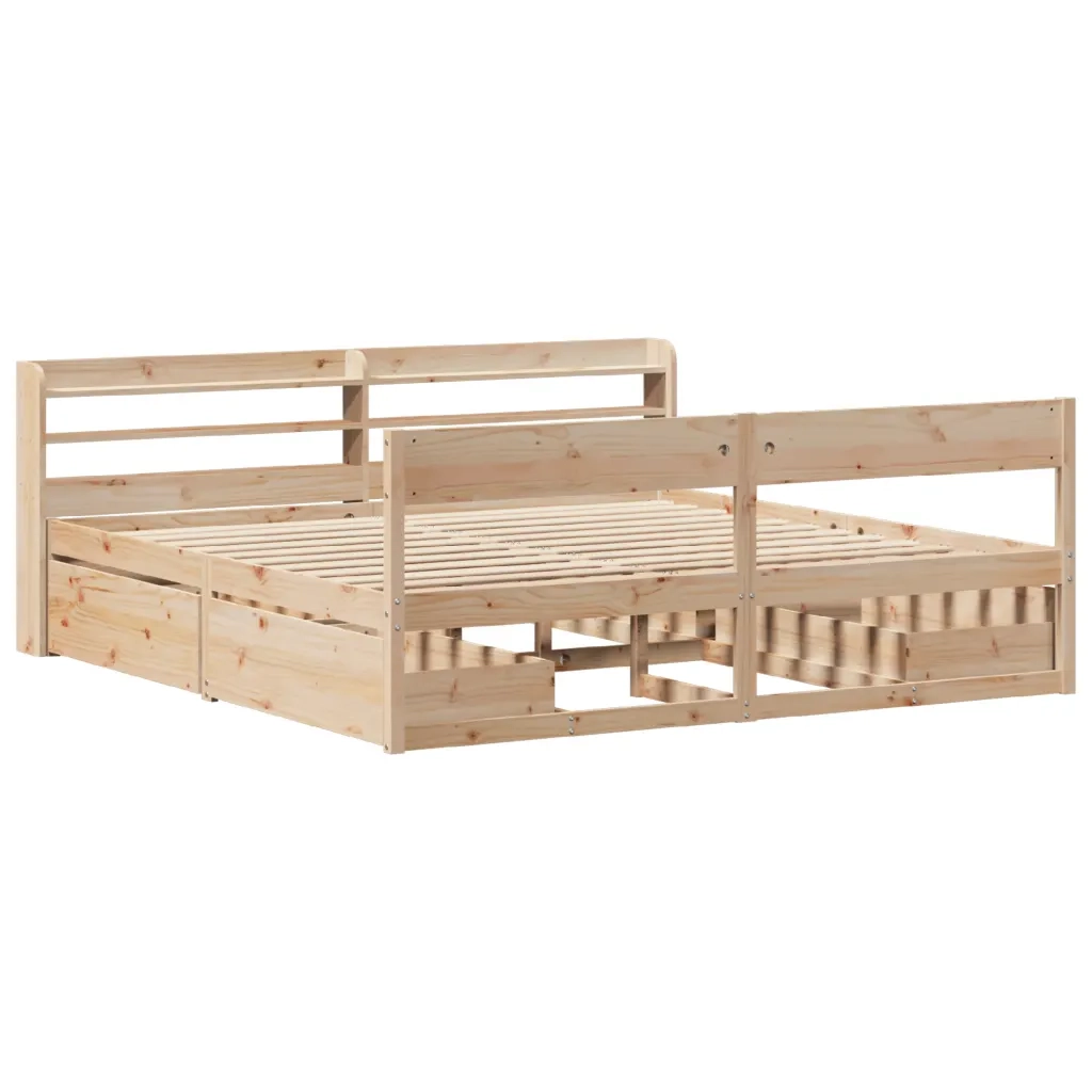 Letto senza Materasso 200x200 cm in Legno Massello di Pino 3307110
