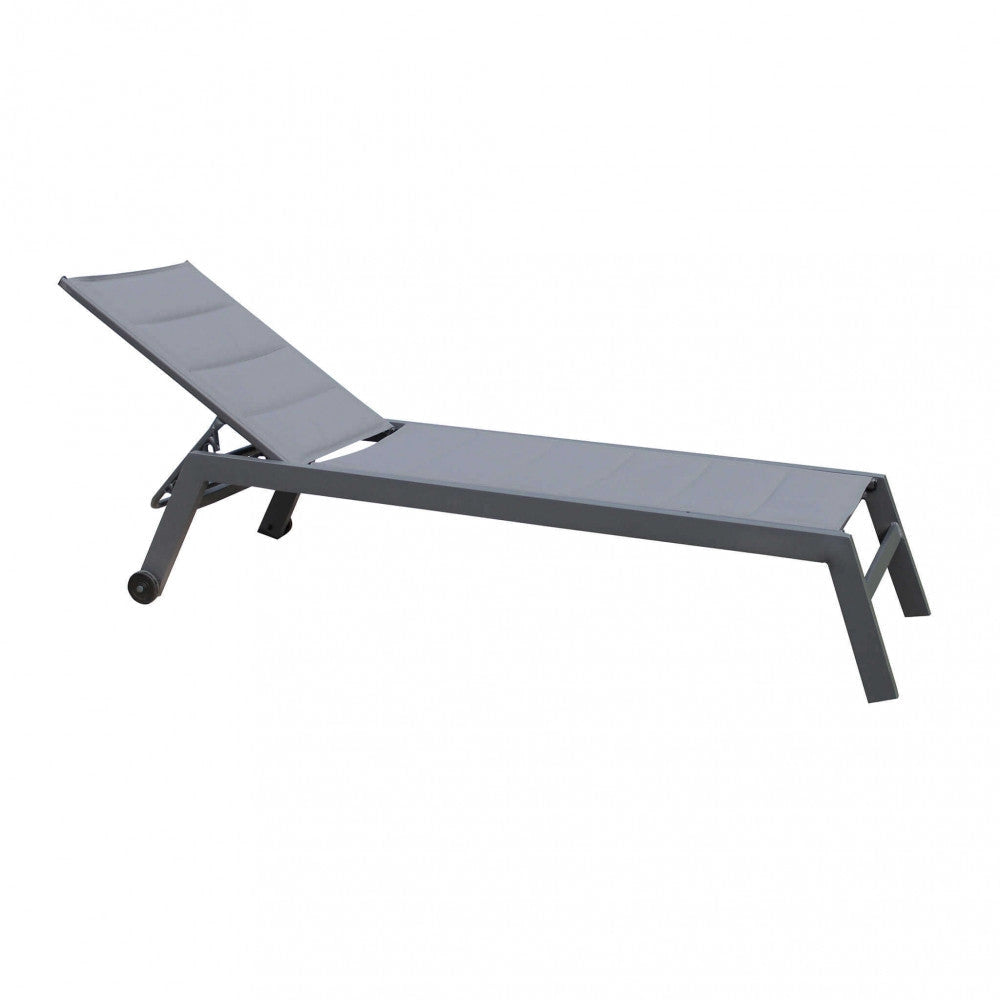 Lettino Prendisole da Giardino Formentera Impilabile 198x61x34/95 h cm in Alluminio Antracite