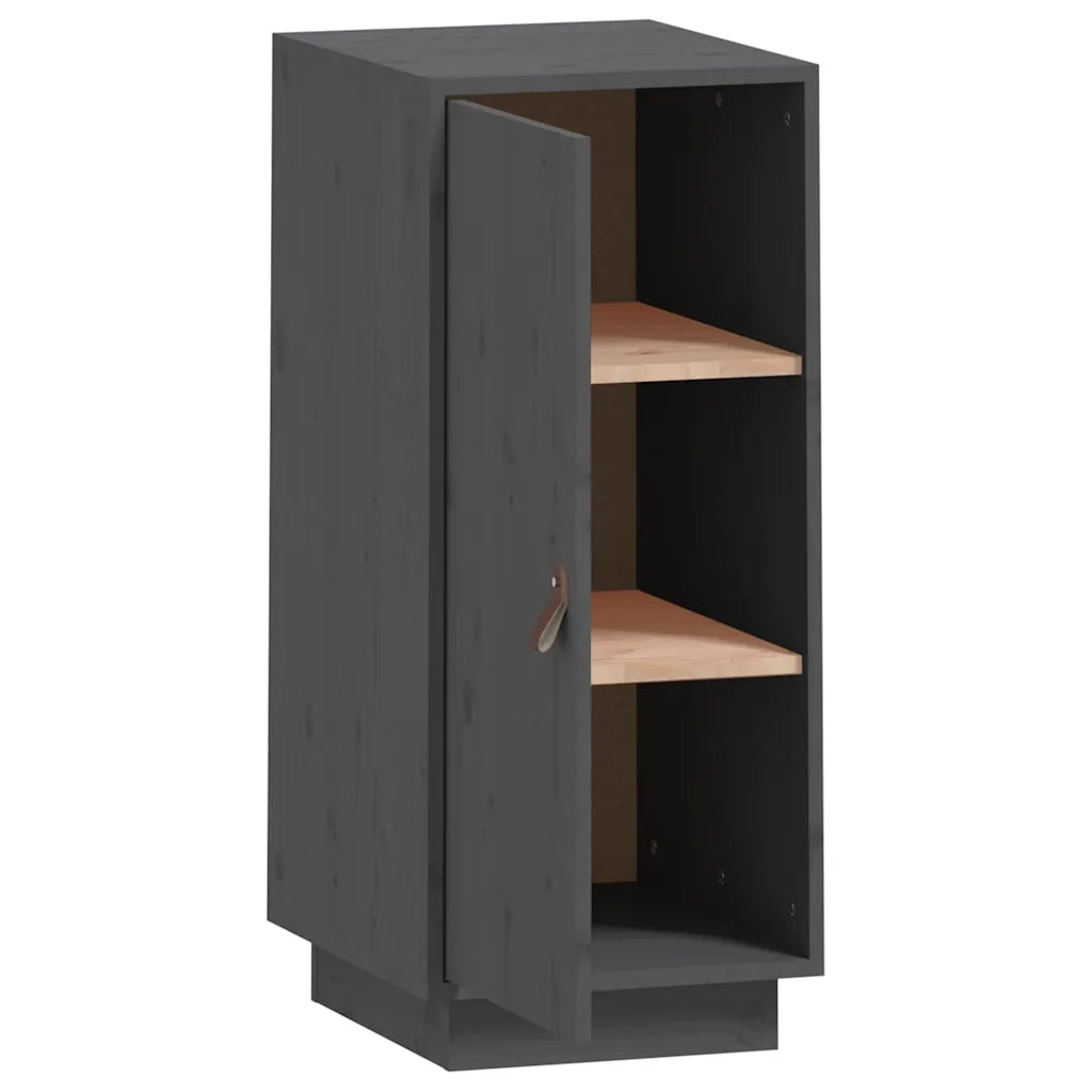 Credenza Grigia 34x40x75 cm in Legno Massello di Pino 820114